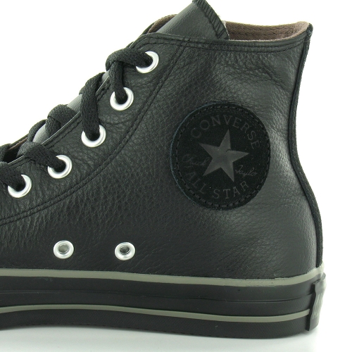 black leather converse high tops mens